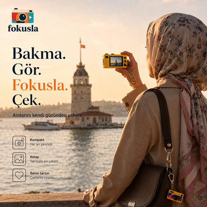 Fokusla G6 Mini Retro Kamera 1984 – Anahtarlık Tasarımlı Fotoğraf ve Video Kamerası