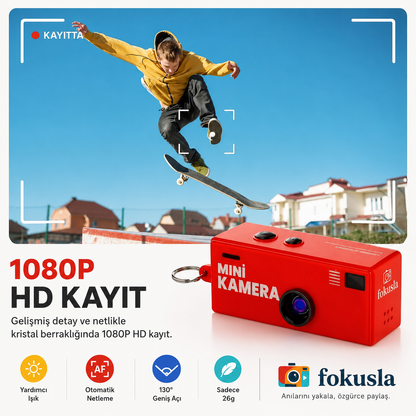 Fokusla G6 Mini Retro Kamera 1984 – Anahtarlık Tasarımlı Fotoğraf ve Video Kamerası